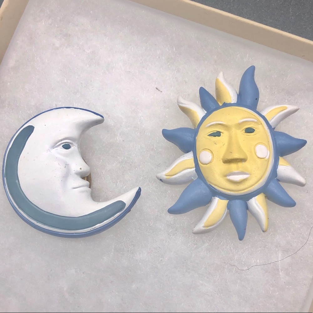 Vintage celestial Button covers, sun and moon